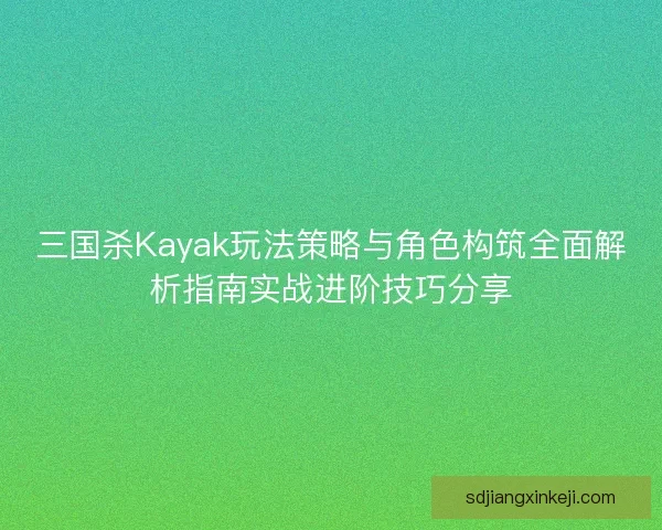 三国杀Kayak玩法策略与角色构筑全面解析指南实战进阶技巧分享